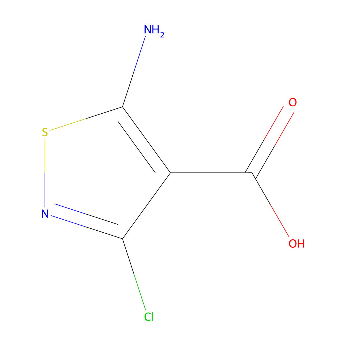 5-Amino-3-chloroisothiazole-4-carboxylic acid molecular structure, CAS 1210646-94-8