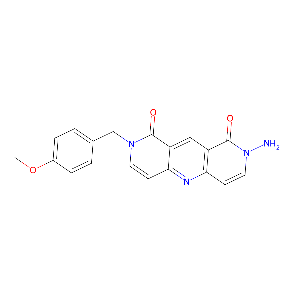 2-amino-8-(4-methoxybenzyl)pyrido[4,3-b][1,6]naphthyridine-1,9(2H,8H)-dione molecular structure, CAS 1210647-05-4