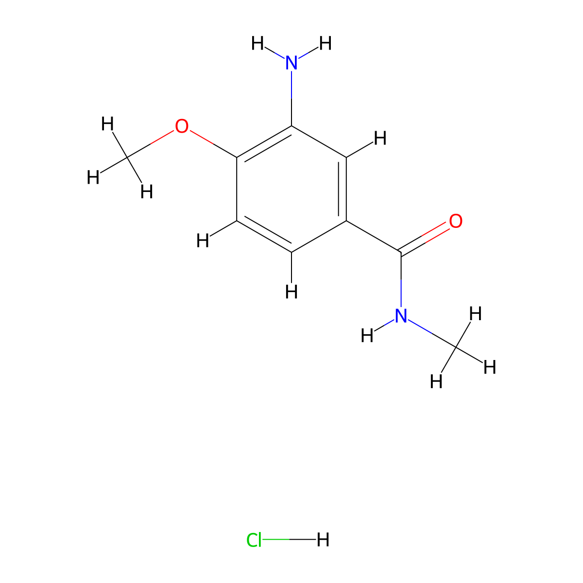 3-Amino-4-methoxy-N-methylbenzamide hydrochloride molecular structure, CAS 1210647-77-0