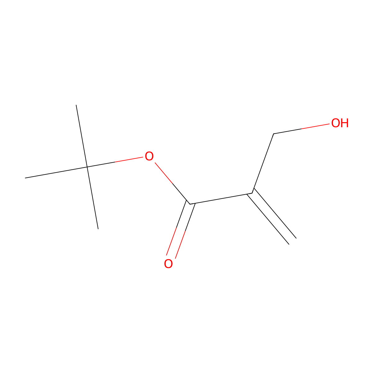 t-Butyl hydroxymethylacrylate molecular structure, CAS 121065-74-5