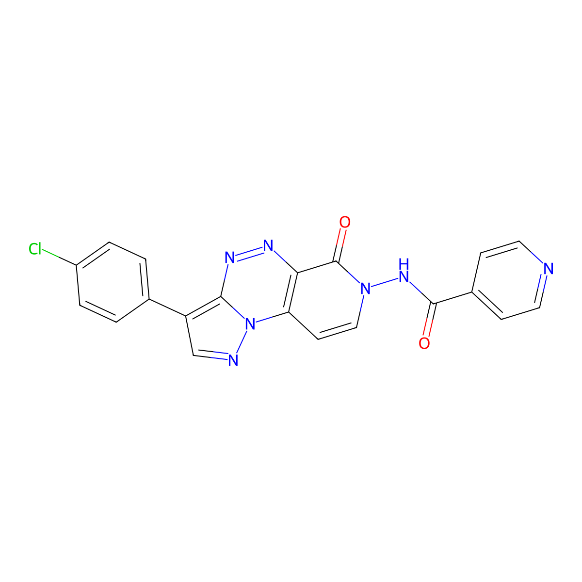 N-(3-(4-chlorophenyl)-6-oxopyrazolo[5,1-c]pyrido[4,3-e][1,2,4]triazin-7(6H)-yl)isonicotinamide molecular structure, CAS 1210651-99-2