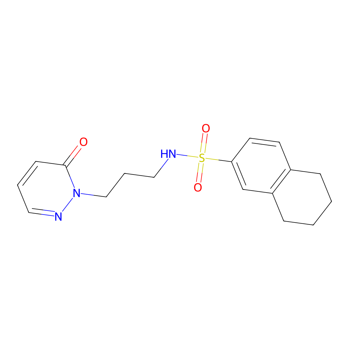 N-(3-(6-oxopyridazin-1(6H)-yl)propyl)-5,6,7,8-tetrahydronaphthalene-2-sulfonamide molecular structure, CAS 1210652-44-0