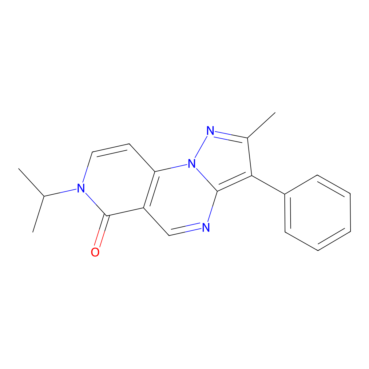 7-isopropyl-2-methyl-3-phenylpyrazolo[1,5-a]pyrido[3,4-e]pyrimidin-6(7H)-one molecular structure, CAS 1210658-61-9
