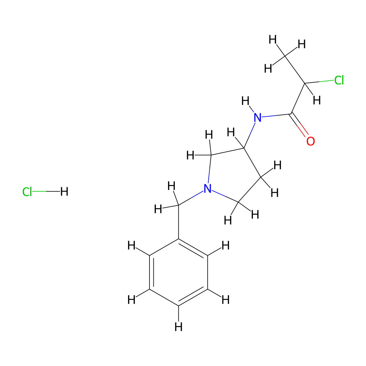 N-(1-benzylpyrrolidin-3-yl)-2-chloropropanamide hydrochloride molecular structure, CAS 1210664-95-1