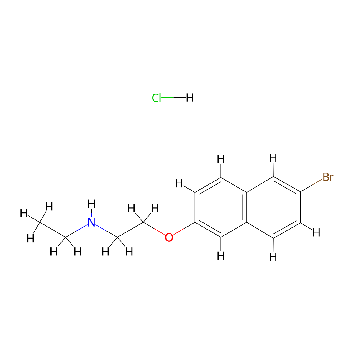{2-[(6-Bromonaphthalen-2-yl)oxy]ethyl}(ethyl)amine hydrochloride molecular structure, CAS 1210667-56-3