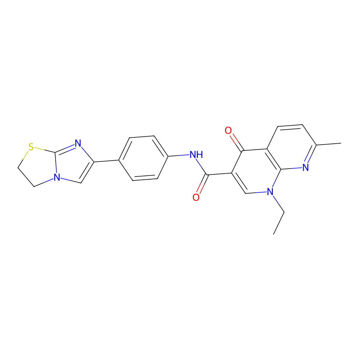 N-(4-(2,3-dihydroimidazo[2,1-b]thiazol-6-yl)phenyl)-1-ethyl-7-methyl-4-oxo-1,4-dihydro-1,8-naphthyridine-3-carboxamide molecular structure, CAS 1210671-32-1