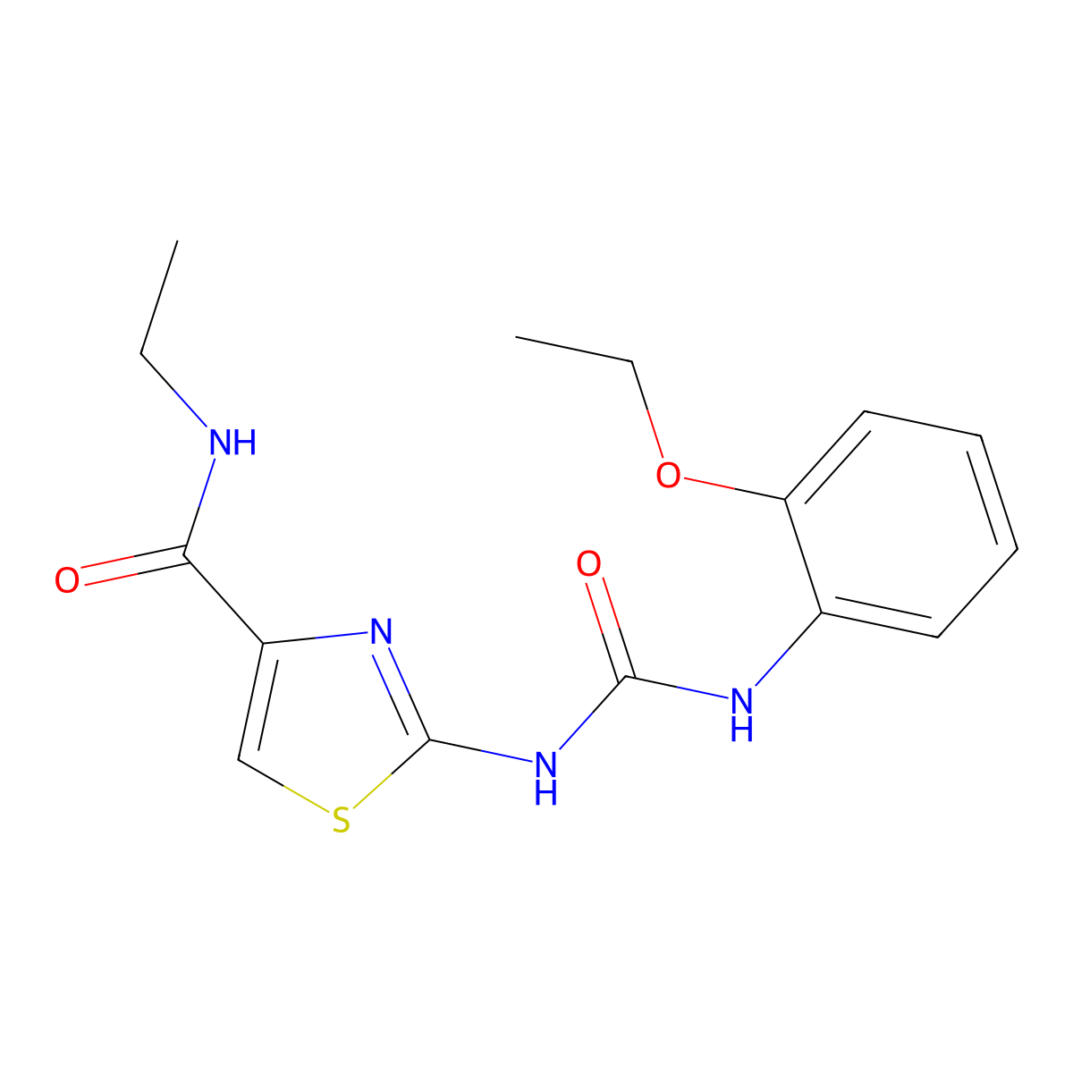 2-(3-(2-ethoxyphenyl)ureido)-N-ethylthiazole-4-carboxamide molecular structure, CAS 1210672-54-0