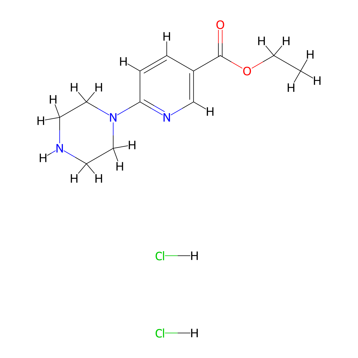 Ethyl 6-(piperazin-1-yl)pyridine-3-carboxylate dihydrochloride molecular structure, CAS 1210674-00-2