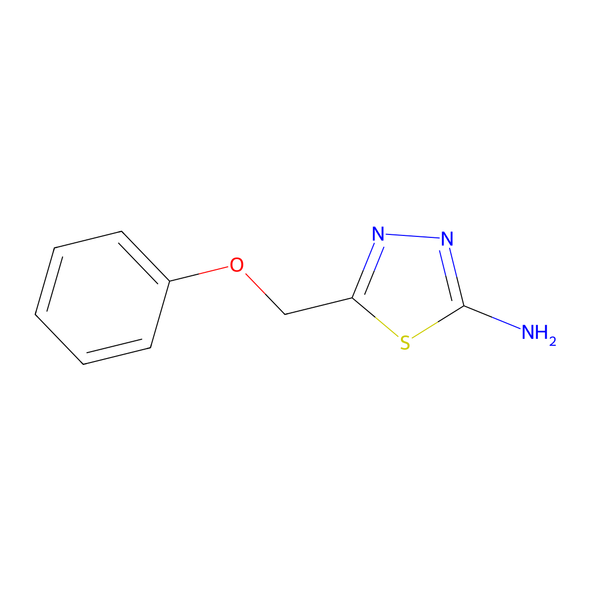 5-(Phenoxymethyl)-1,3,4-thiadiazol-2-amine molecular structure, CAS 121068-32-4