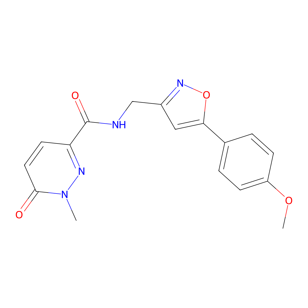 N-((5-(4-methoxyphenyl)isoxazol-3-yl)methyl)-1-methyl-6-oxo-1,6-dihydropyridazine-3-carboxamide molecular structure, CAS 1210680-97-9