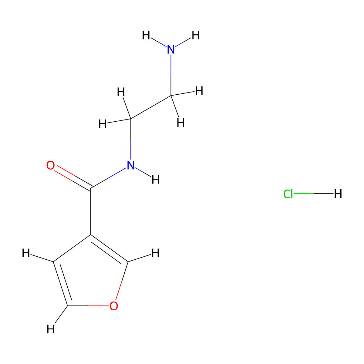 N-(2-aminoethyl)furan-3-carboxamide hydrochloride molecular structure, CAS 1210681-39-2