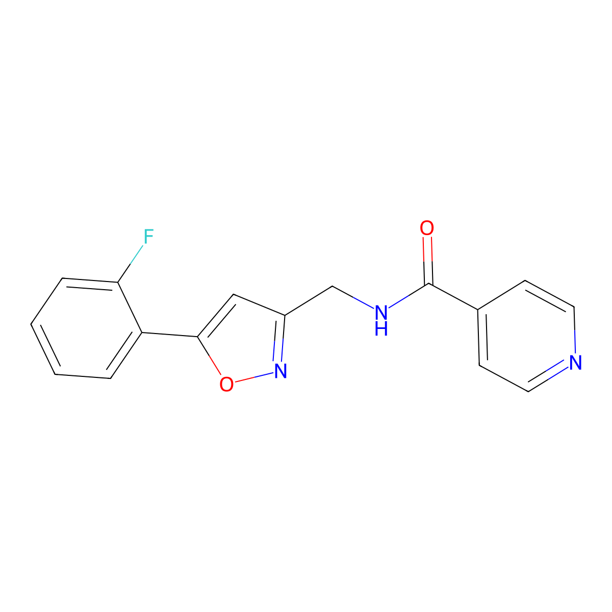 N-((5-(2-fluorophenyl)isoxazol-3-yl)methyl)isonicotinamide molecular structure, CAS 1210685-87-2
