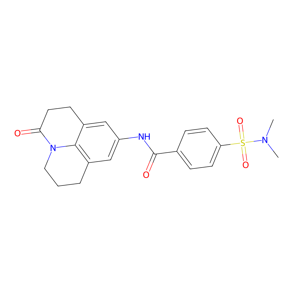 4-(N,N-dimethylsulfamoyl)-N-(3-oxo-1,2,3,5,6,7-hexahydropyrido[3,2,1-ij]quinolin-9-yl)benzamide molecular structure, CAS 1210686-56-8