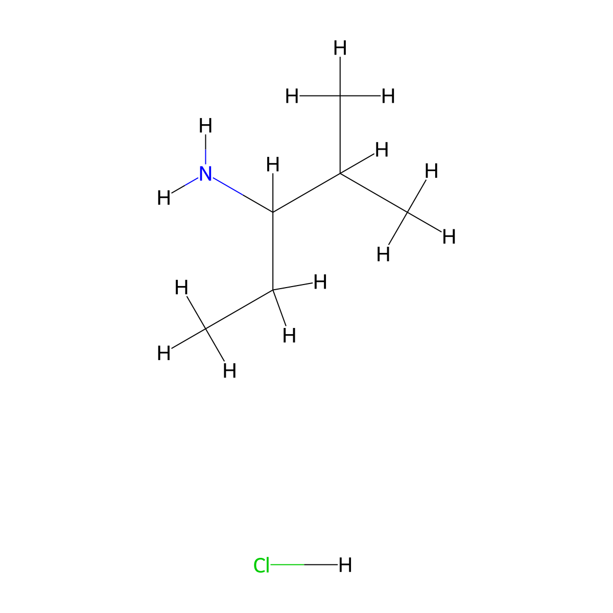 2-Methylpentan-3-amine hydrochloride molecular structure, CAS 1210688-96-2