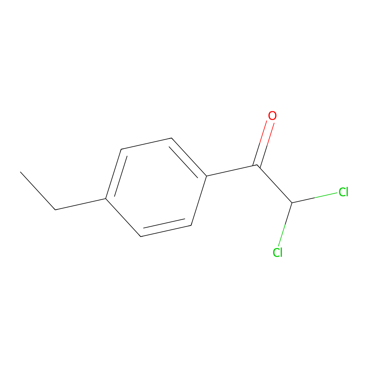 2,2-Dichloro-1-(4-ethylphenyl)ethan-1-one molecular structure, CAS 121069-00-9