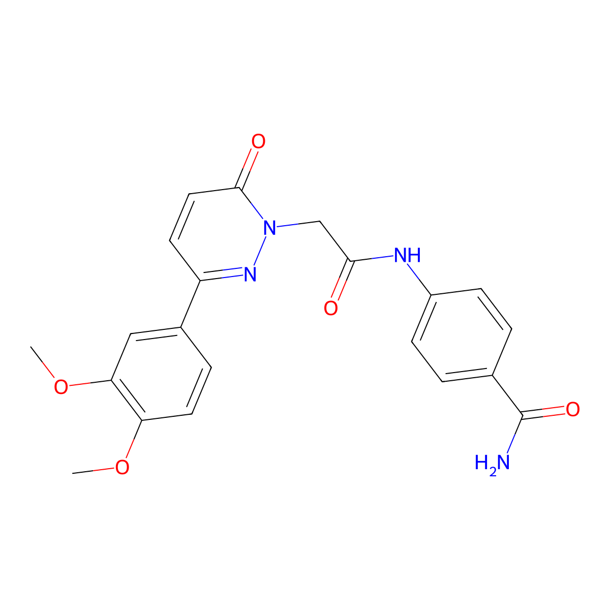 4-({[3-(3,4-dimethoxyphenyl)-6-oxopyridazin-1(6H)-yl]acetyl}amino)benzamide molecular structure, CAS 1210690-69-9