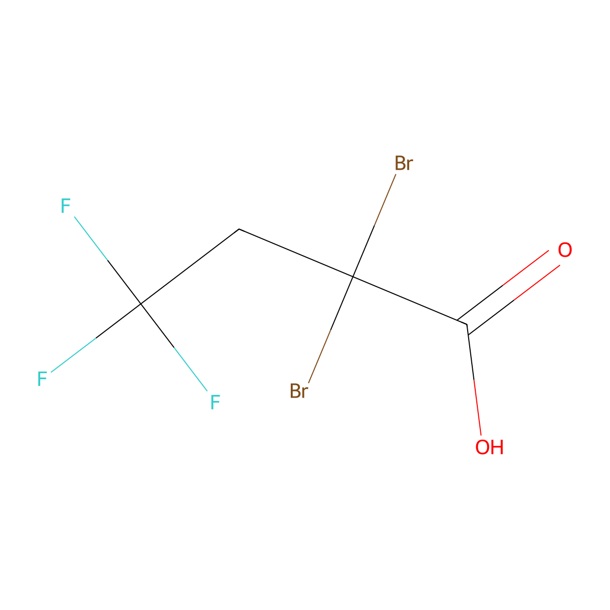 2,2-Dibromo-4,4,4-trifluorobutanoic acid molecular structure, CAS 1210691-01-2