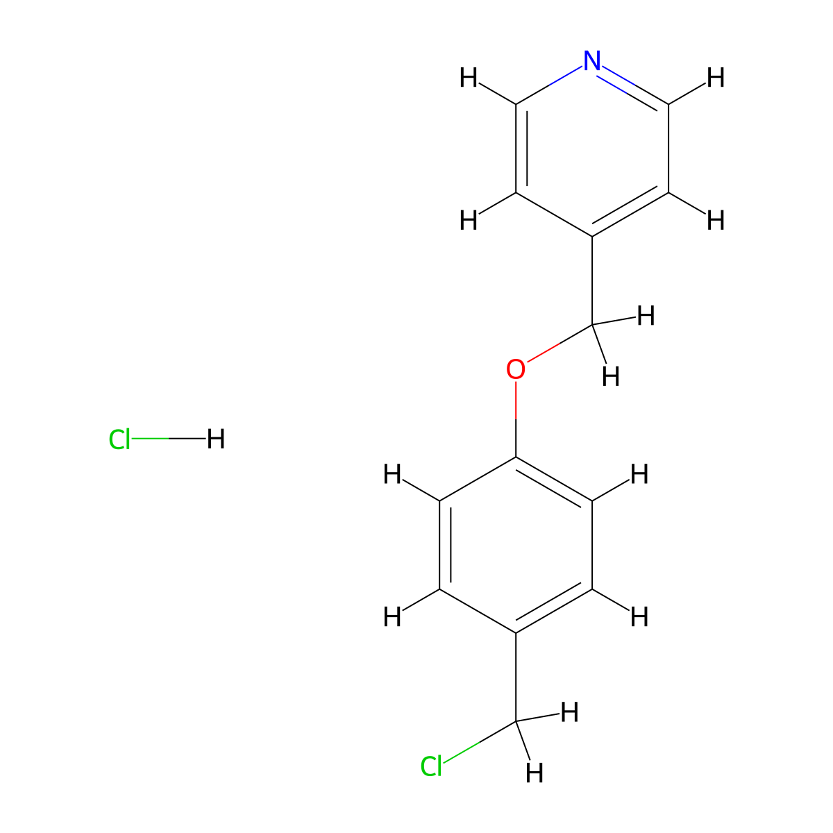 4-{[4-(Chloromethyl)phenoxy]methyl}pyridine hydrochloride molecular structure, CAS 1210697-32-7