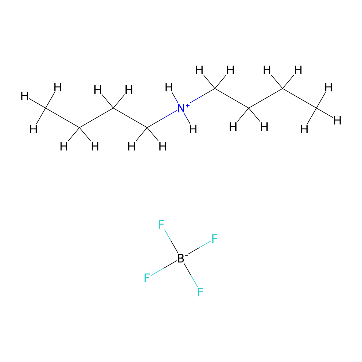1-Butanamine, N-butyl-, tetrafluoroborate(1-) (1:1) molecular structure, CAS 12107-76-5