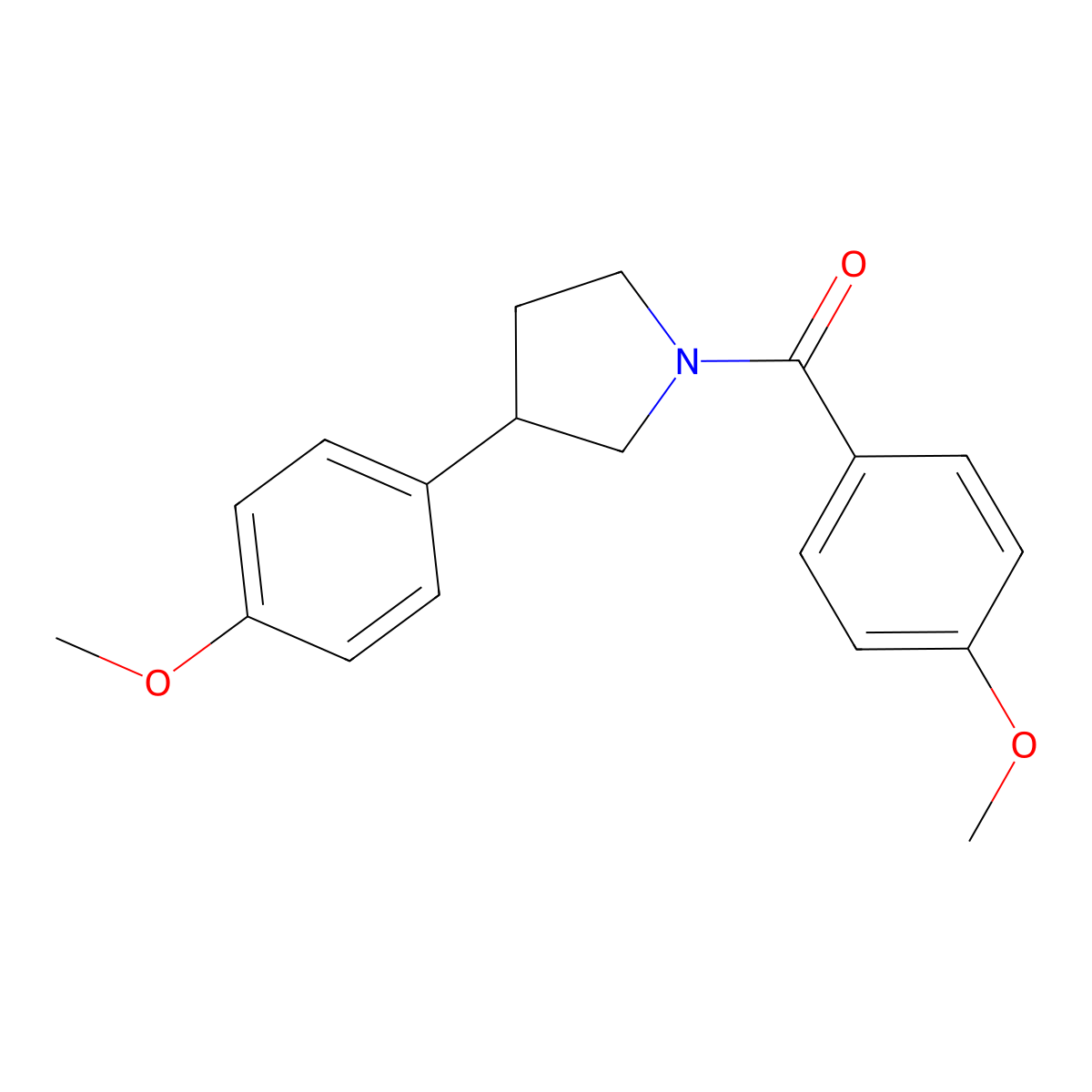 (4-Methoxyphenyl)(3-(4-methoxyphenyl)pyrrolidin-1-yl)methanone molecular structure, CAS 1210700-35-8