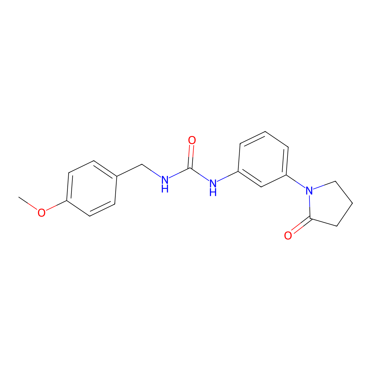 1-(4-Methoxybenzyl)-3-(3-(2-oxopyrrolidin-1-yl)phenyl)urea molecular structure, CAS 1210705-99-9