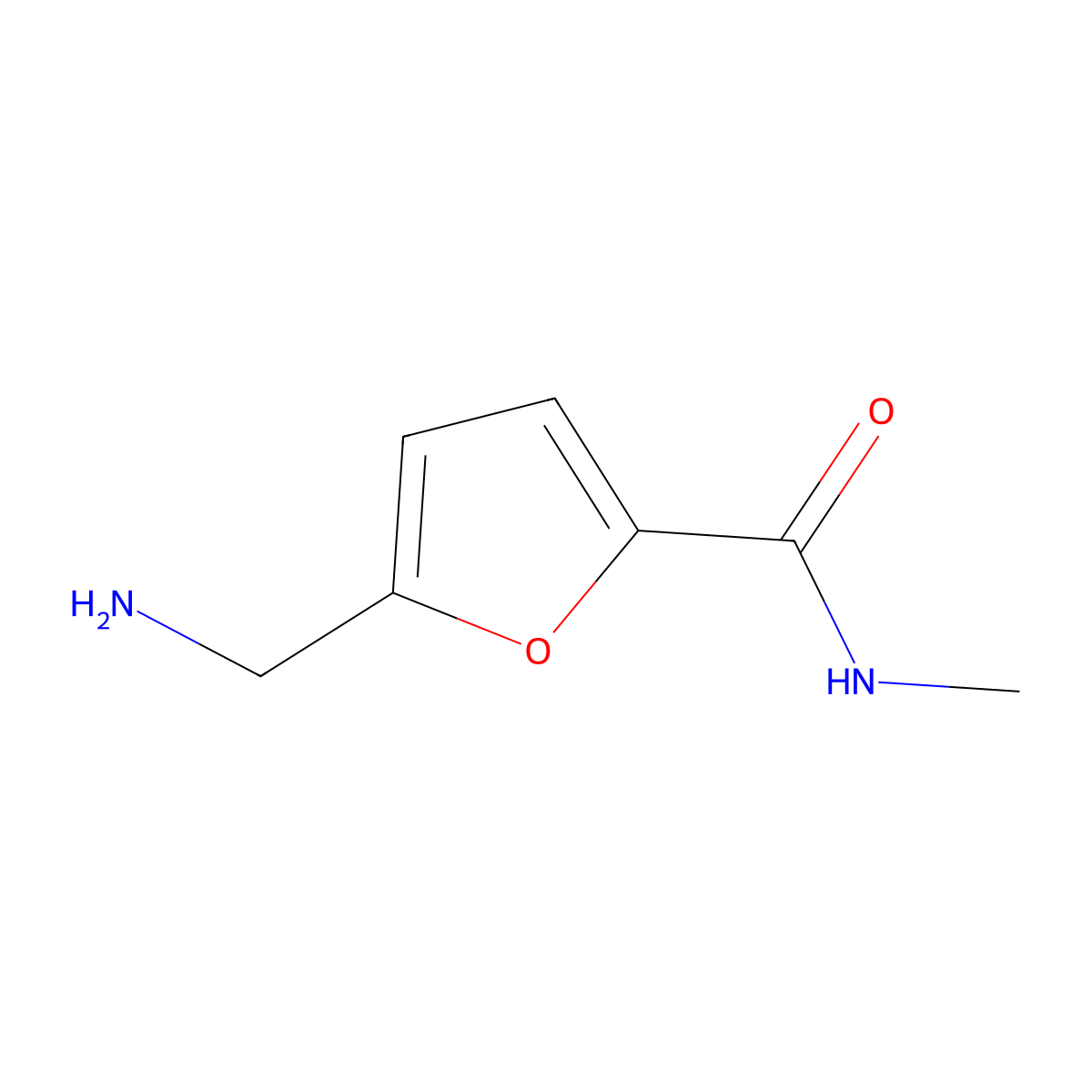 5-(aminomethyl)-N-methylfuran-2-carboxamide molecular structure, CAS 1210706-38-9