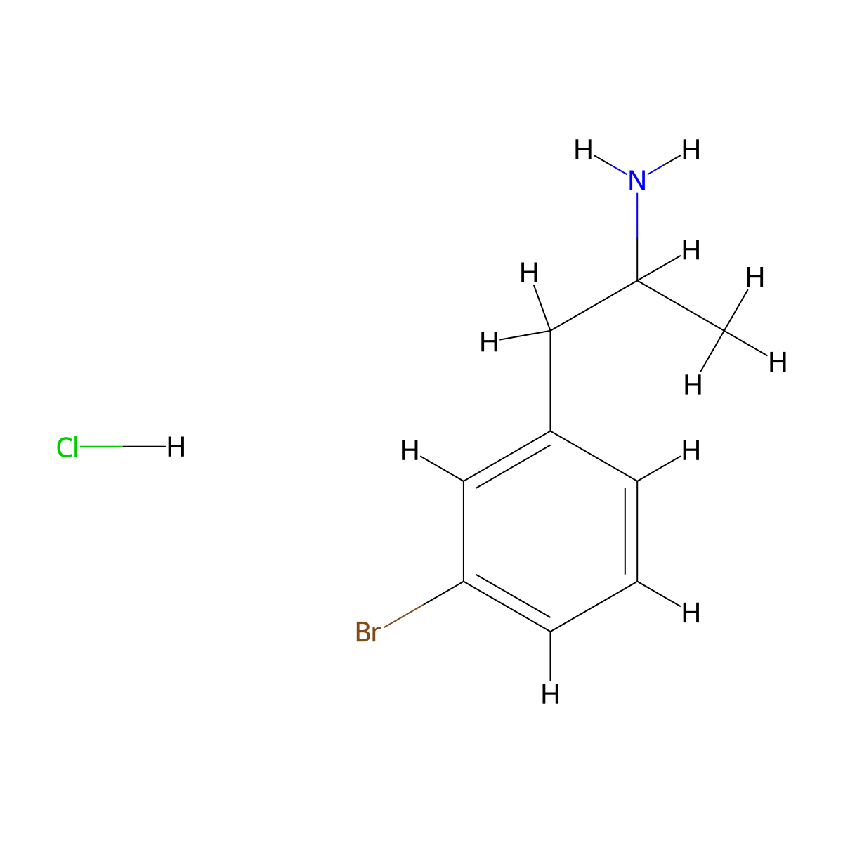 1-(3-Bromophenyl)propan-2-amine hydrochloride molecular structure, CAS 1210708-61-4