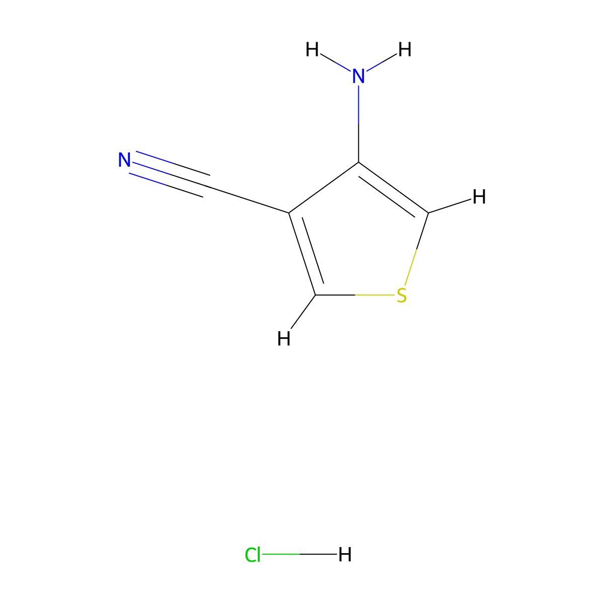 4-Aminothiophene-3-carbonitrile hydrochloride molecular structure, CAS 121071-72-5