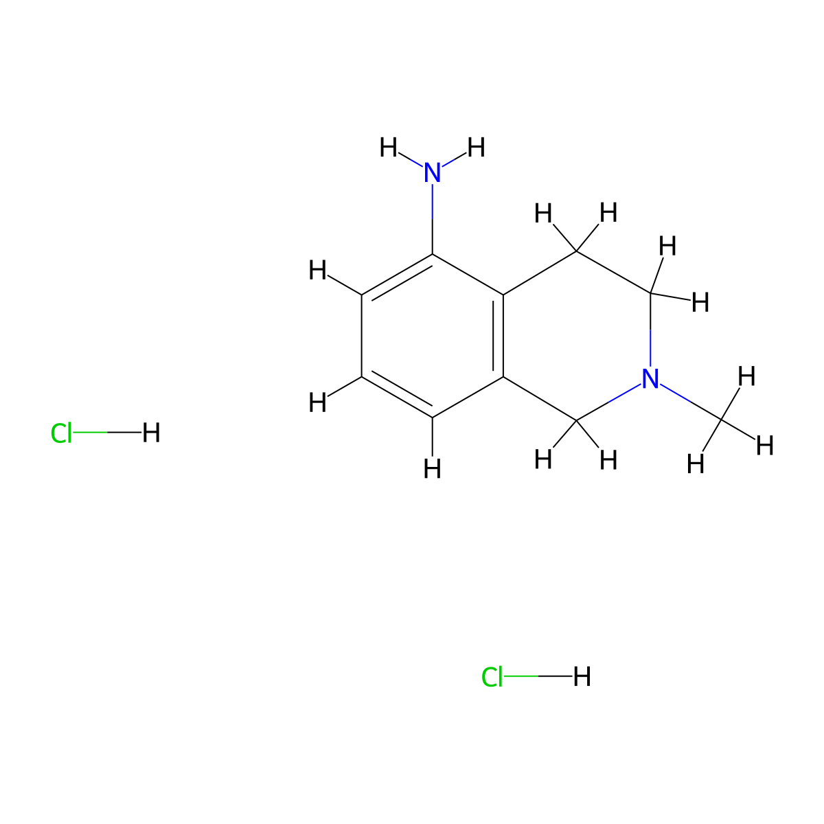 2-Methyl-1,2,3,4-tetrahydroisoquinolin-5-amine dihydrochloride molecular structure, CAS 1210711-82-2