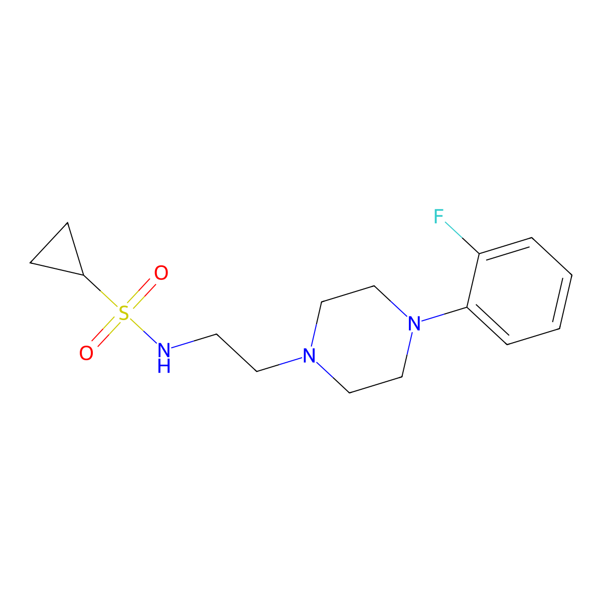 N-{2-[4-(2-fluorophenyl)piperazin-1-yl]ethyl}cyclopropanesulfonamide molecular structure, CAS 1210716-95-2