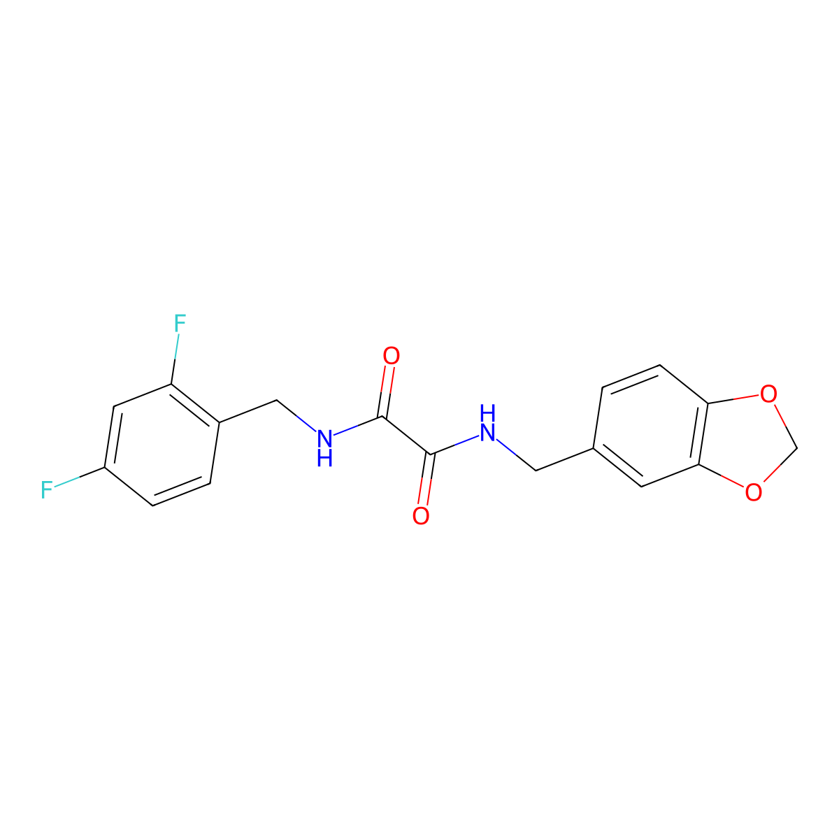 N1-(benzo[d][1,3]dioxol-5-ylmethyl)-N2-(2,4-difluorobenzyl)oxalamide molecular structure, CAS 1210723-78-6