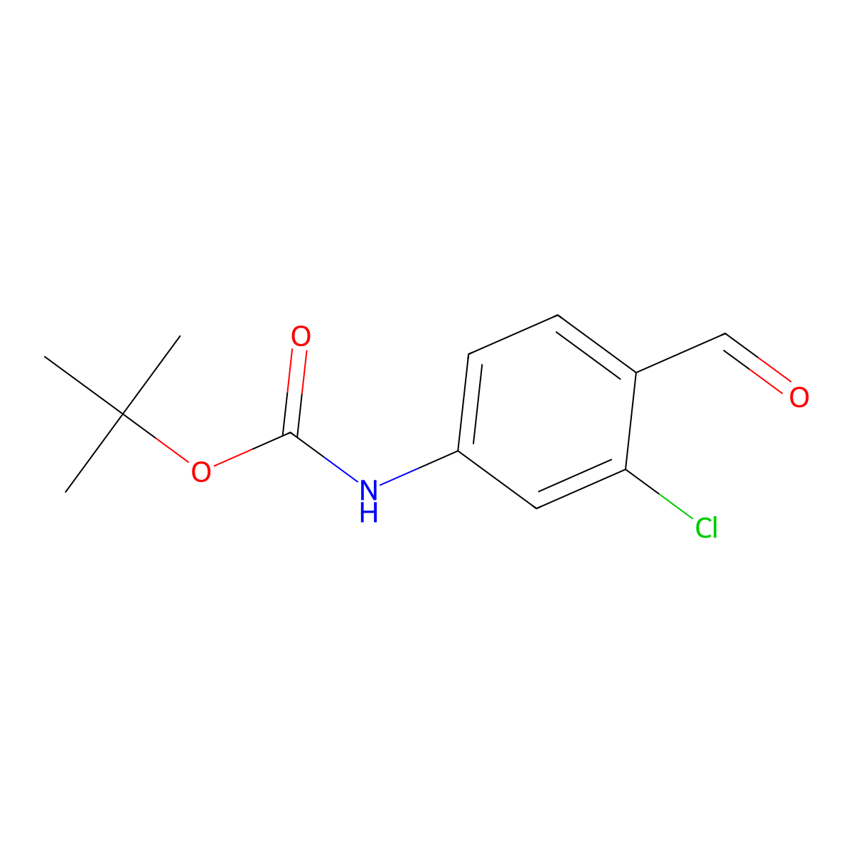Tert-butyl (3-chloro-4-formylphenyl)carbamate molecular structure, CAS 1210727-96-0