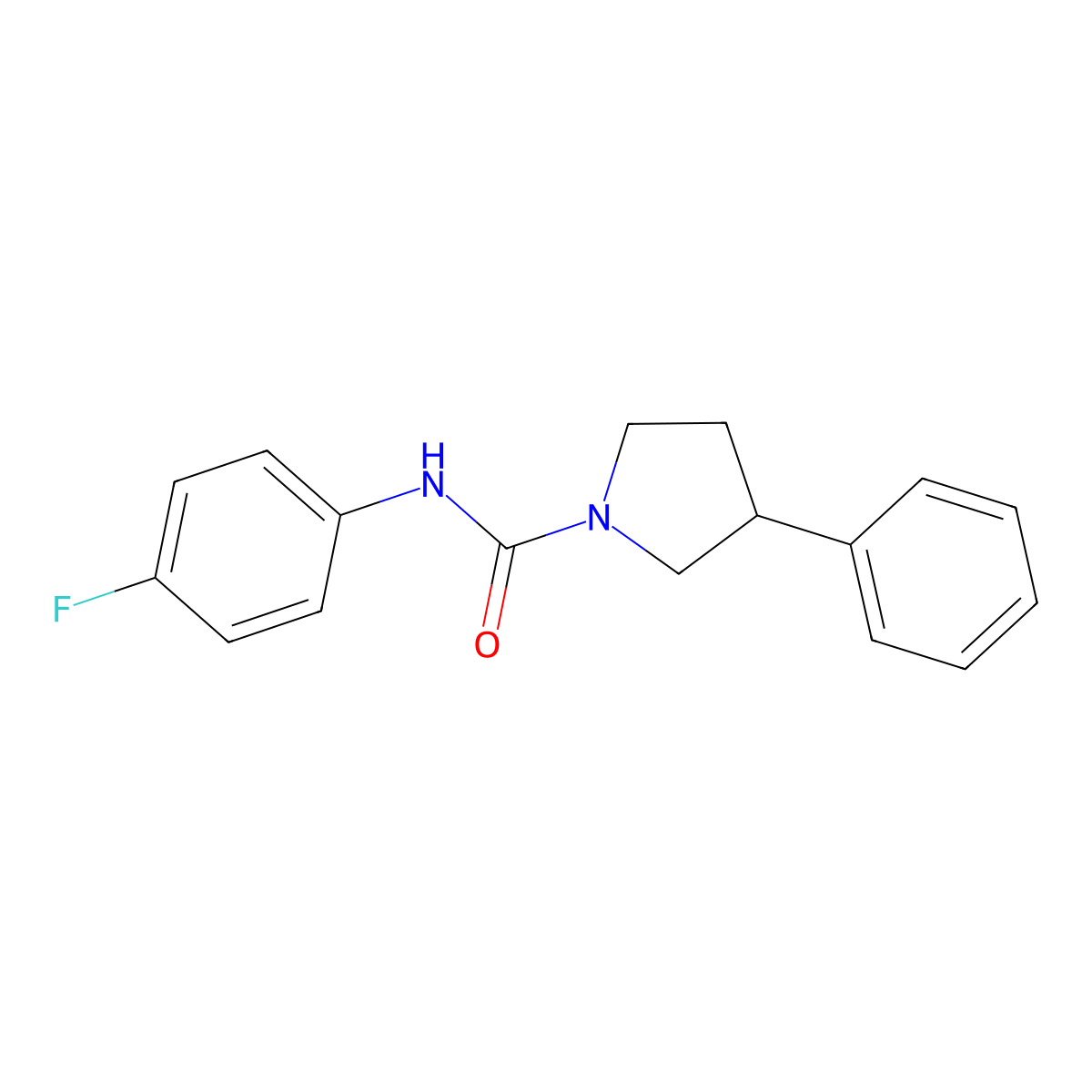 N-(4-fluorophenyl)-3-phenylpyrrolidine-1-carboxamide molecular structure, CAS 1210737-37-3