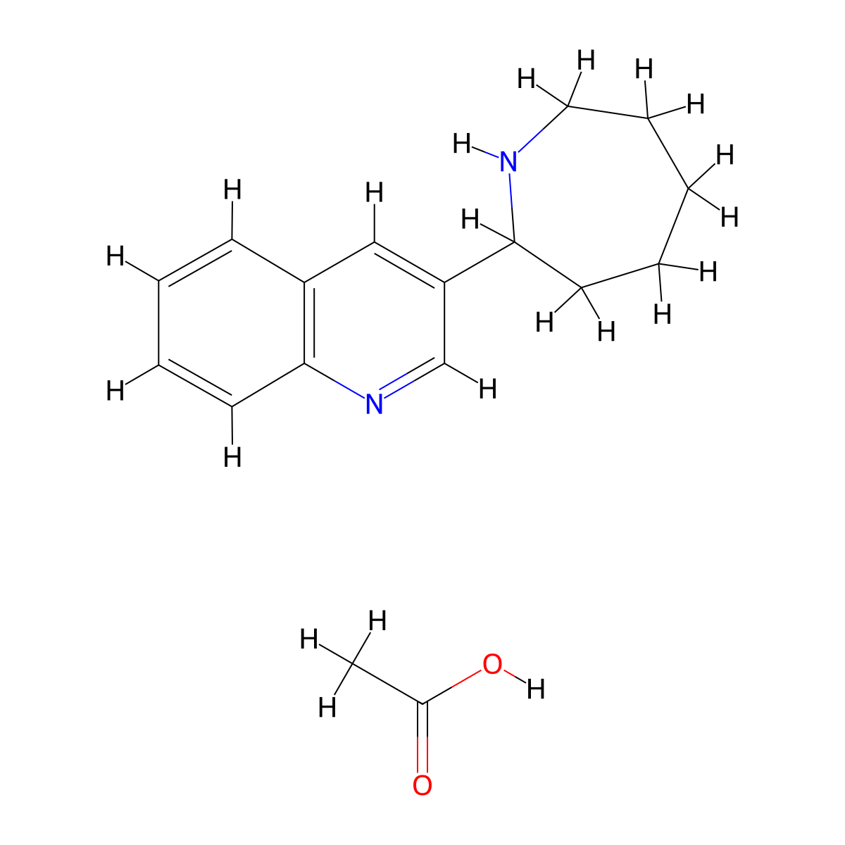 3-(Azepan-2-yl)quinoline; acetic acid molecular structure, CAS 1210740-44-5