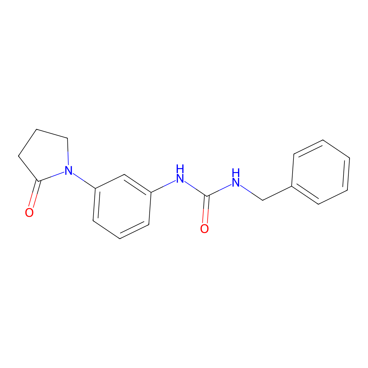 1-Benzyl-3-(3-(2-oxopyrrolidin-1-yl)phenyl)urea molecular structure, CAS 1210742-66-7