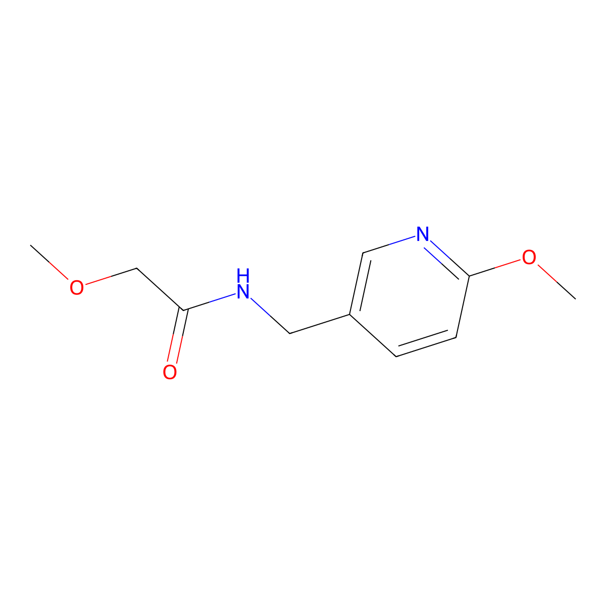 2-Methoxy-N-((6-methoxypyridin-3-yl)methyl)acetamide molecular structure, CAS 1210743-12-6