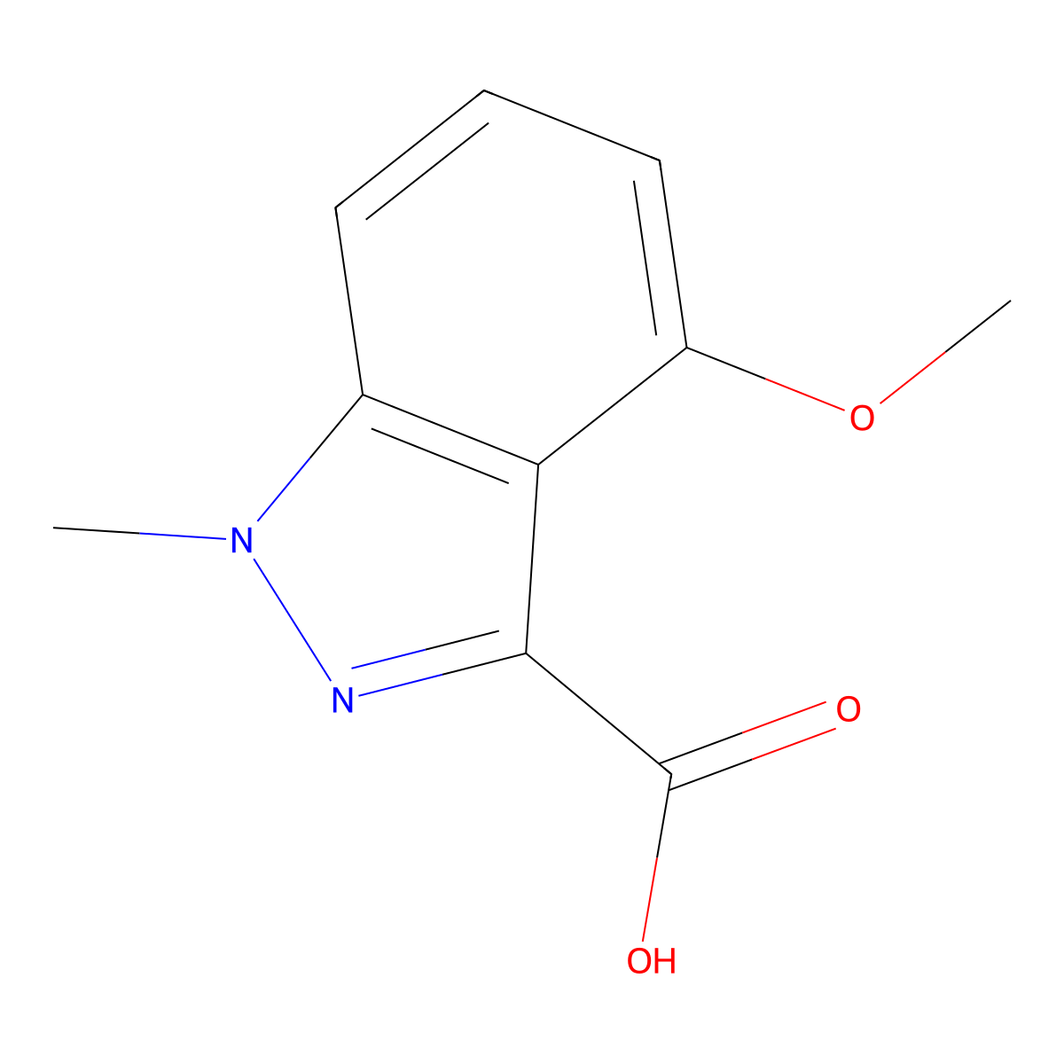 4-Methoxy-1-methyl-1H-indazole-3-carboxylic acid molecular structure, CAS 1210745-11-1