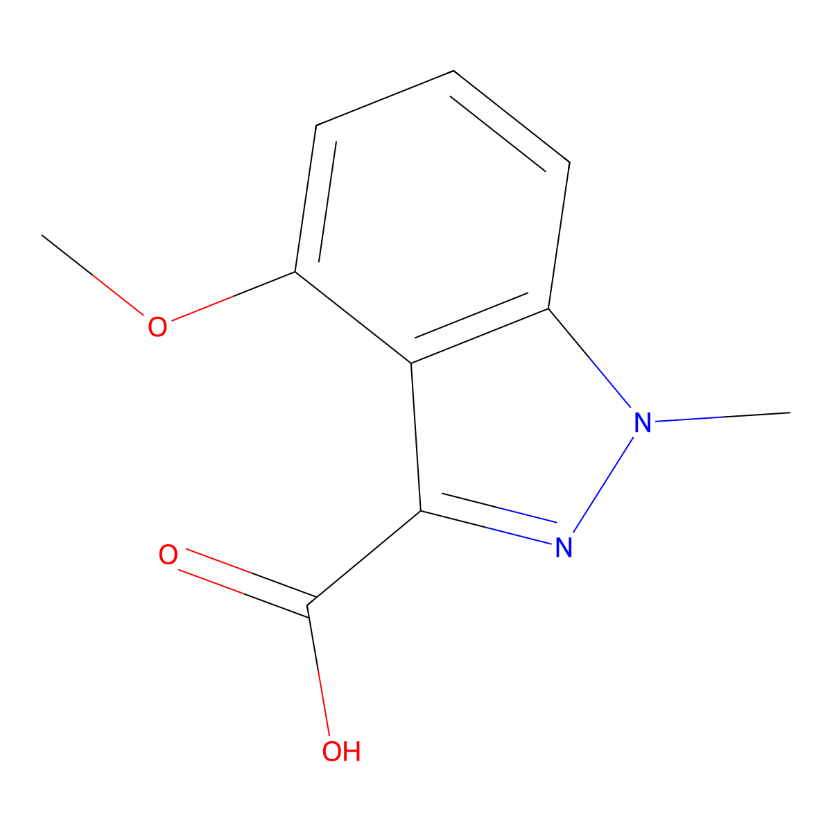4-Methoxy-1-methyl-1H-indazole-3-carboxylic acid molecular structure, CAS 1210745-11-1