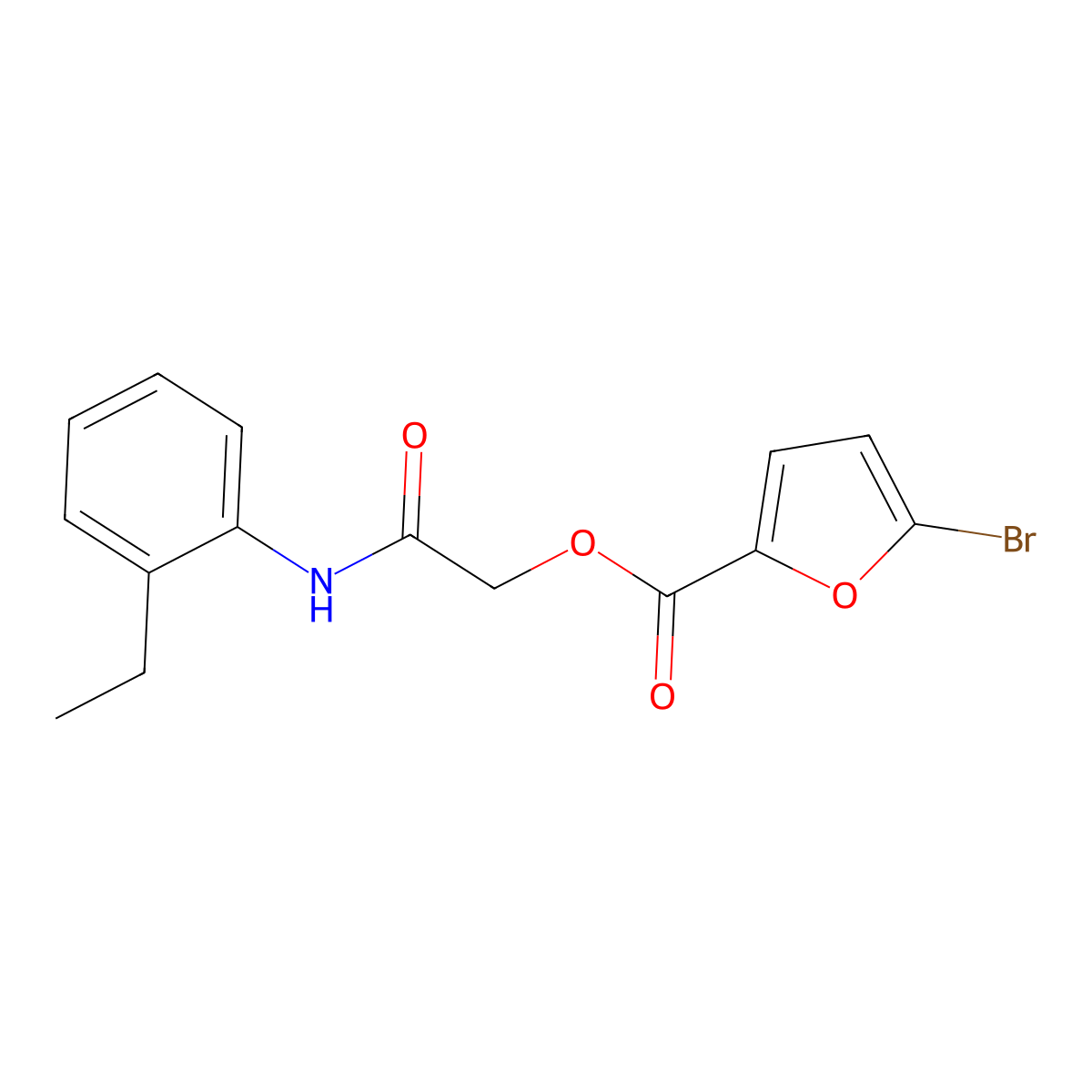 [(2-Ethylphenyl)carbamoyl]methyl 5-bromofuran-2-carboxylate molecular structure, CAS 1210746-45-4