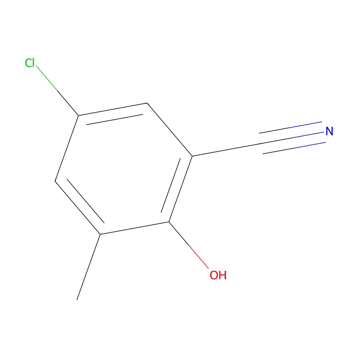 5-Chloro-2-hydroxy-3-methylbenzonitrile molecular structure, CAS 1210749-61-3