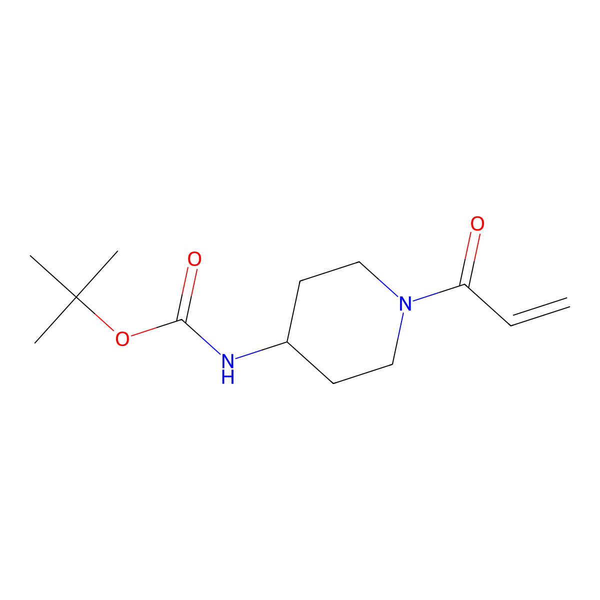 tert-butyl N-[1-(prop-2-enoyl)piperidin-4-yl]carbamate molecular structure, CAS 1210749-91-9