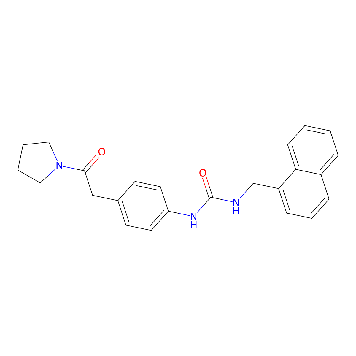 3-[(Naphthalen-1-yl)methyl]-1-{4-[2-oxo-2-(pyrrolidin-1-yl)ethyl]phenyl}urea molecular structure, CAS 1210750-15-4