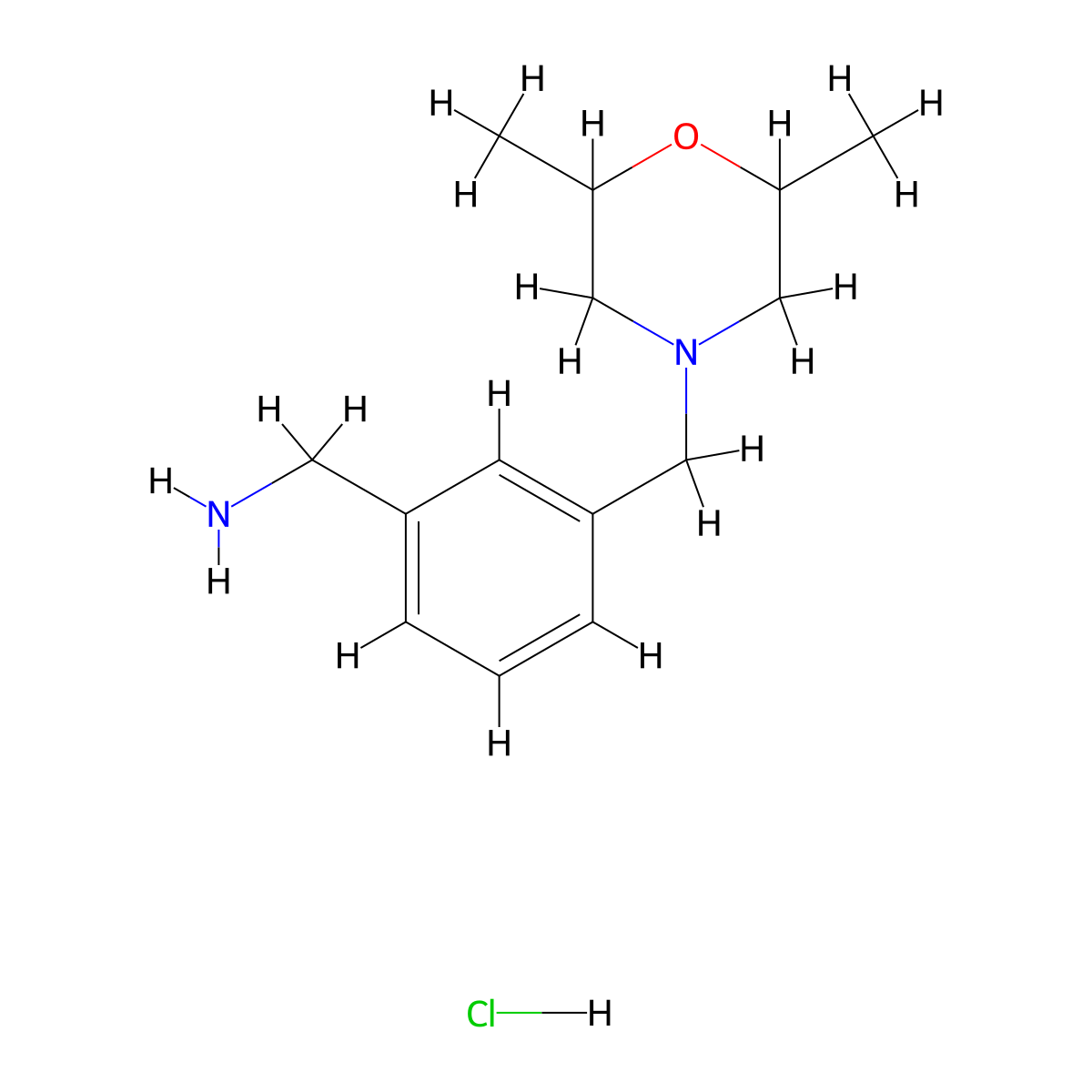 {3-[(2,6-Dimethylmorpholin-4-yl)methyl]phenyl}methanamine hydrochloride molecular structure, CAS 1210752-58-1