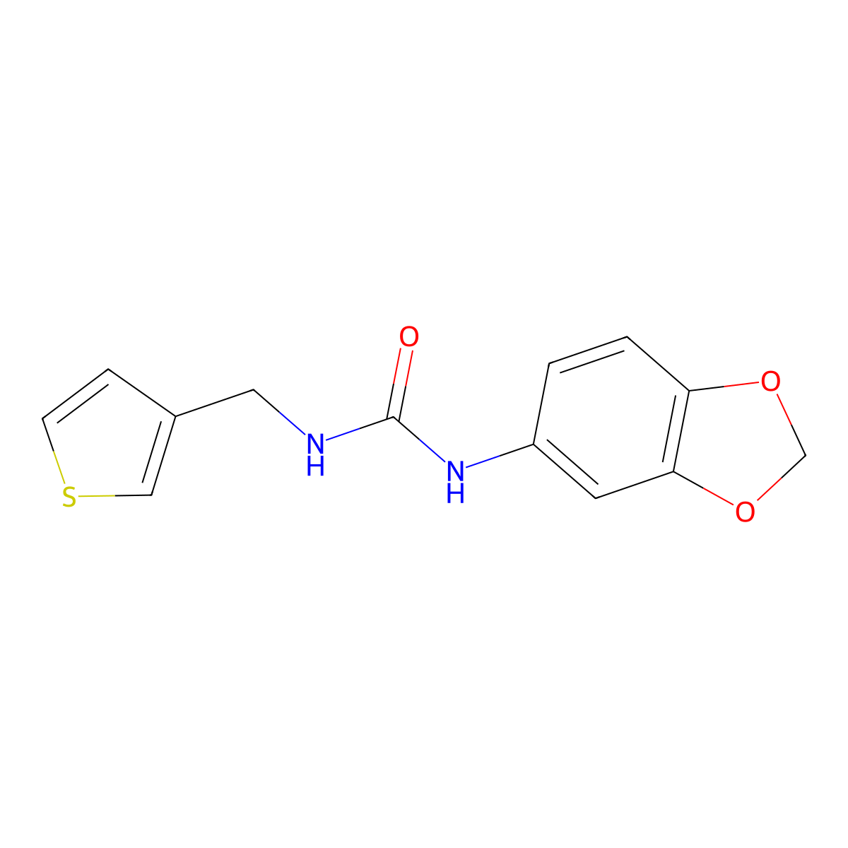 1-(Benzo[d][1,3]dioxol-5-yl)-3-(thiophen-3-ylmethyl)urea molecular structure, CAS 1210761-46-8