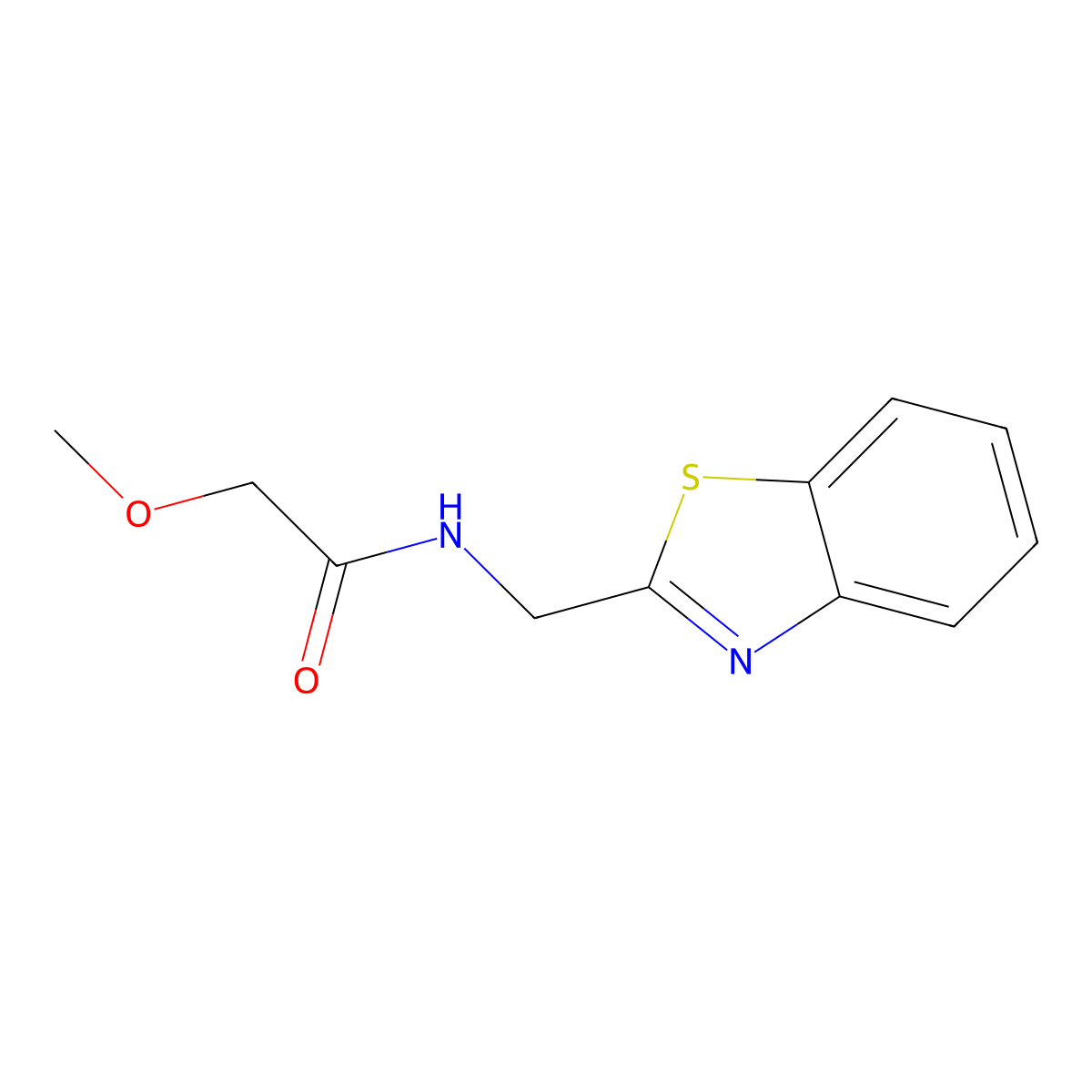N-(Benzo[d]thiazol-2-ylmethyl)-2-methoxyacetamide molecular structure, CAS 1210763-82-8