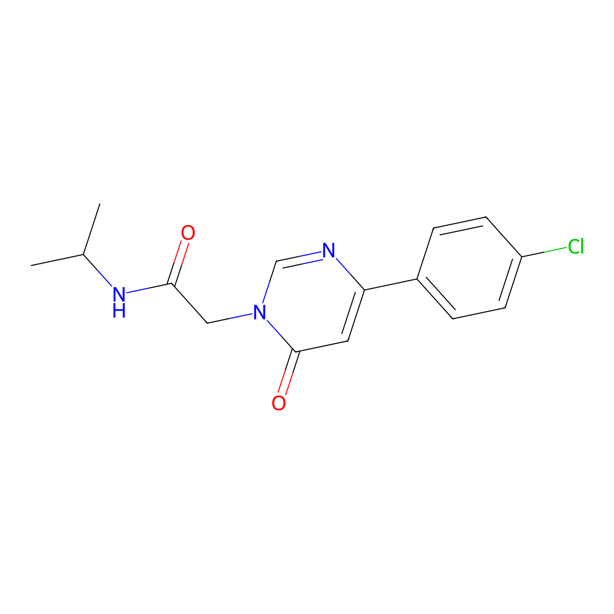 2-(4-(4-chlorophenyl)-6-oxopyrimidin-1(6H)-yl)-N-isopropylacetamide molecular structure, CAS 1210763-93-1