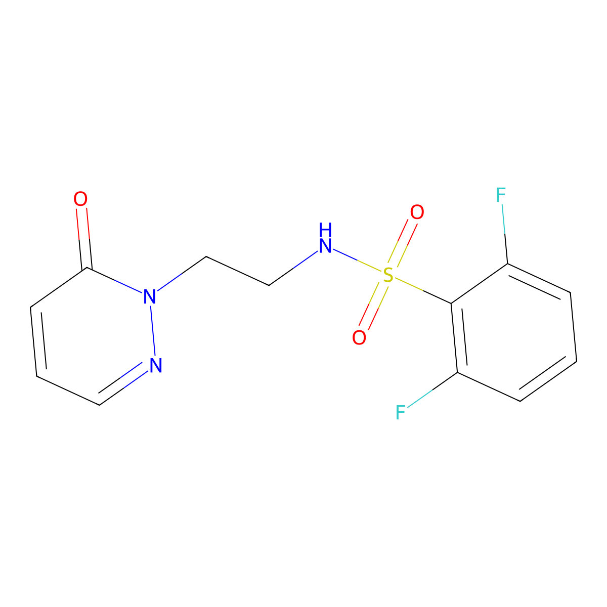 2,6-difluoro-N-(2-(6-oxopyridazin-1(6H)-yl)ethyl)benzenesulfonamide molecular structure, CAS 1210769-21-3