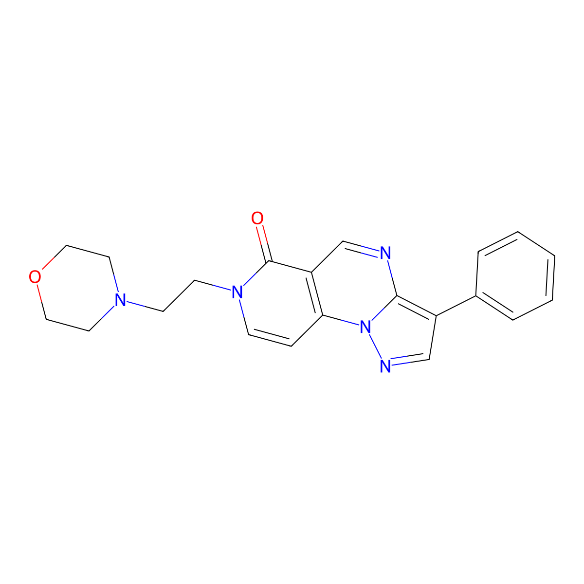 7-(2-morpholinoethyl)-3-phenylpyrazolo[1,5-a]pyrido[3,4-e]pyrimidin-6(7H)-one molecular structure, CAS 1210770-61-8