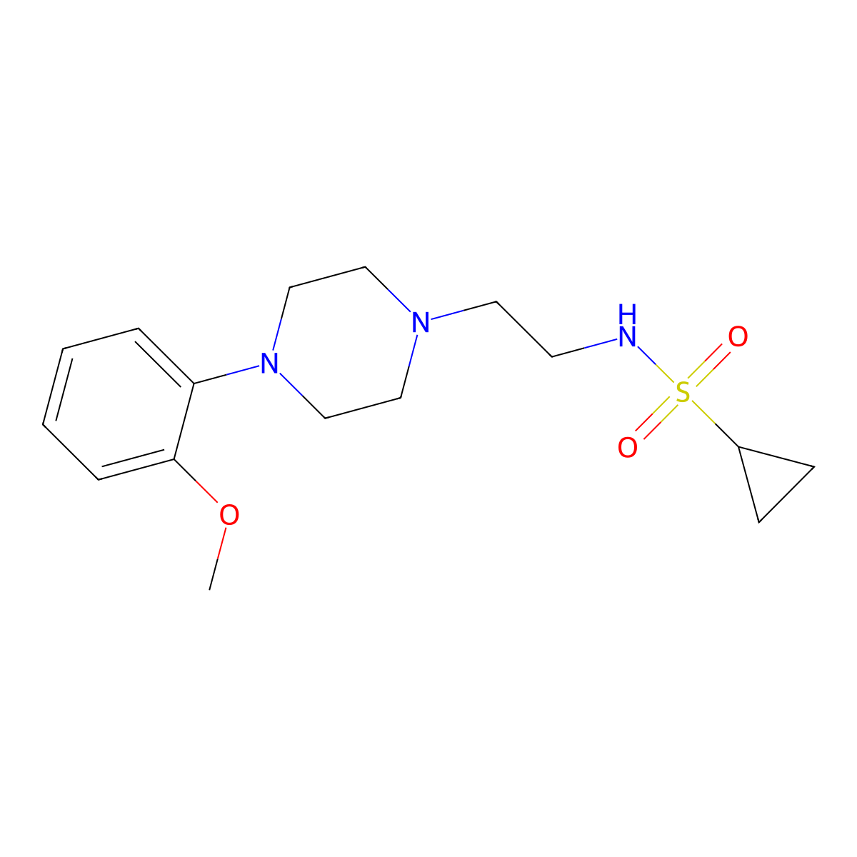 N-{2-[4-(2-methoxyphenyl)piperazin-1-yl]ethyl}cyclopropanesulfonamide molecular structure, CAS 1210776-64-9