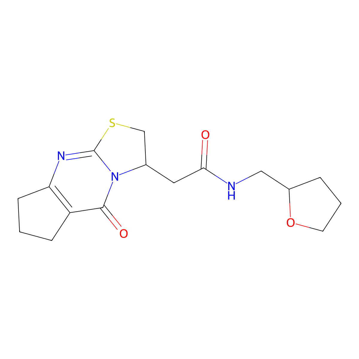 2-{2-oxo-10-thia-1,8-diazatricyclo[7.3.0.0^{3,7}]dodeca-3(7),8-dien-12-yl}-N-[(oxolan-2-yl)methyl]acetamide molecular structure, CAS 1210785-40-2